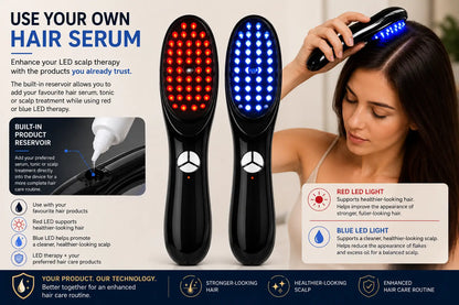 Red & Blue LED Hair Revitalising Brush